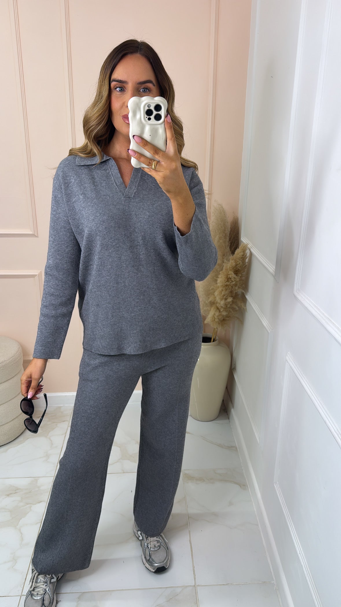 MATILDA grey collared lounge set