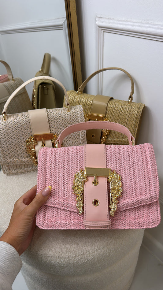 LIZZIE pink buckle detail grab bag