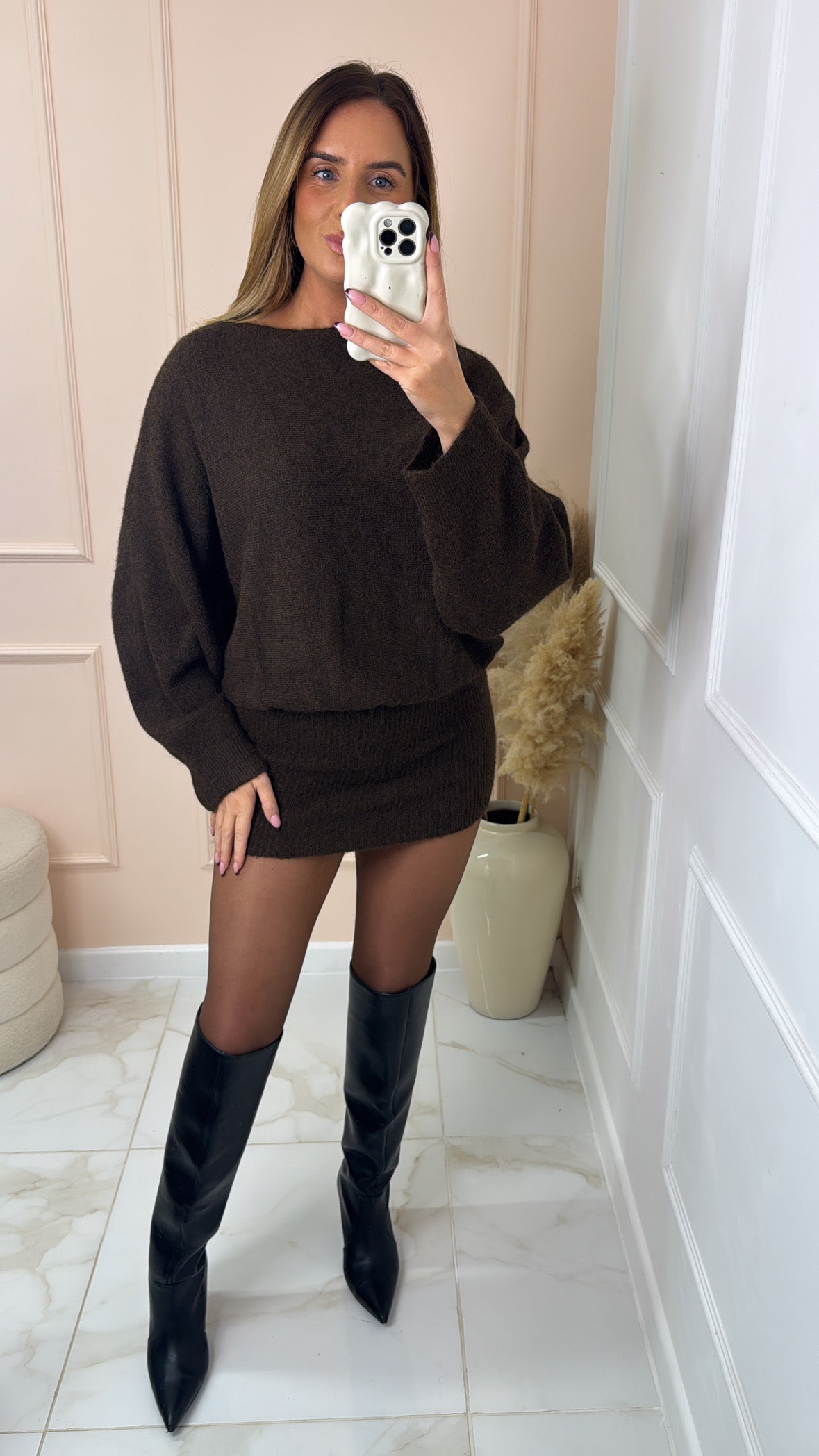 CAMILLA brown jumper dress