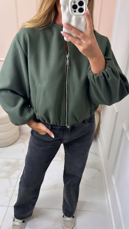 NIKKI khaki bomber jacket