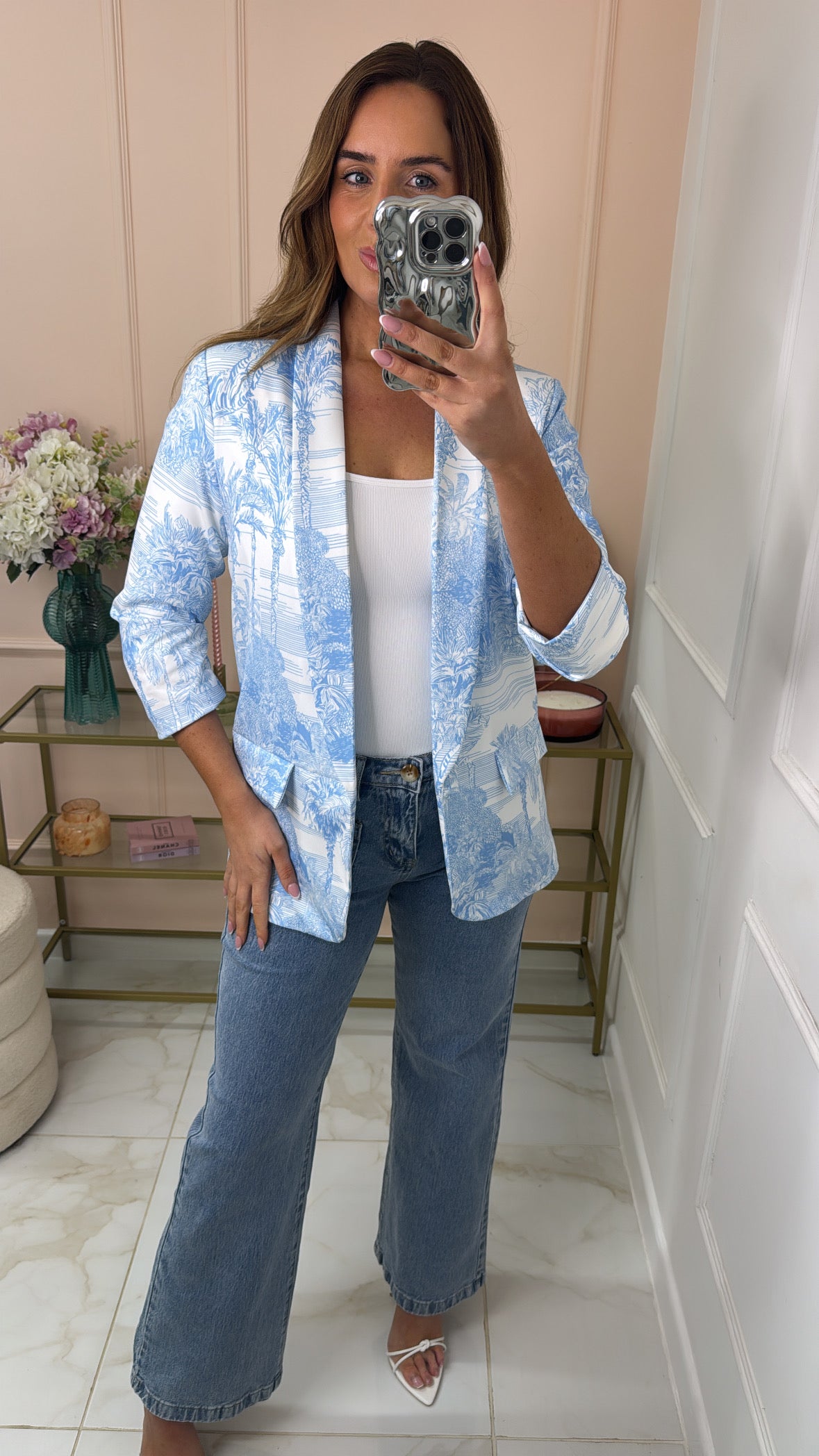 DANA blue printed blazer