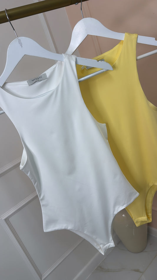 FREYA white racer neck bodysuit