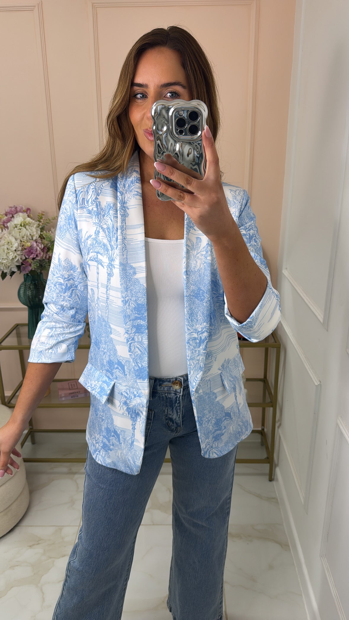 DANA blue printed blazer