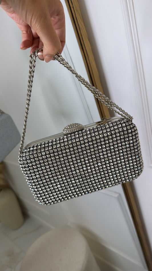 ROMY silver diamante grab bag