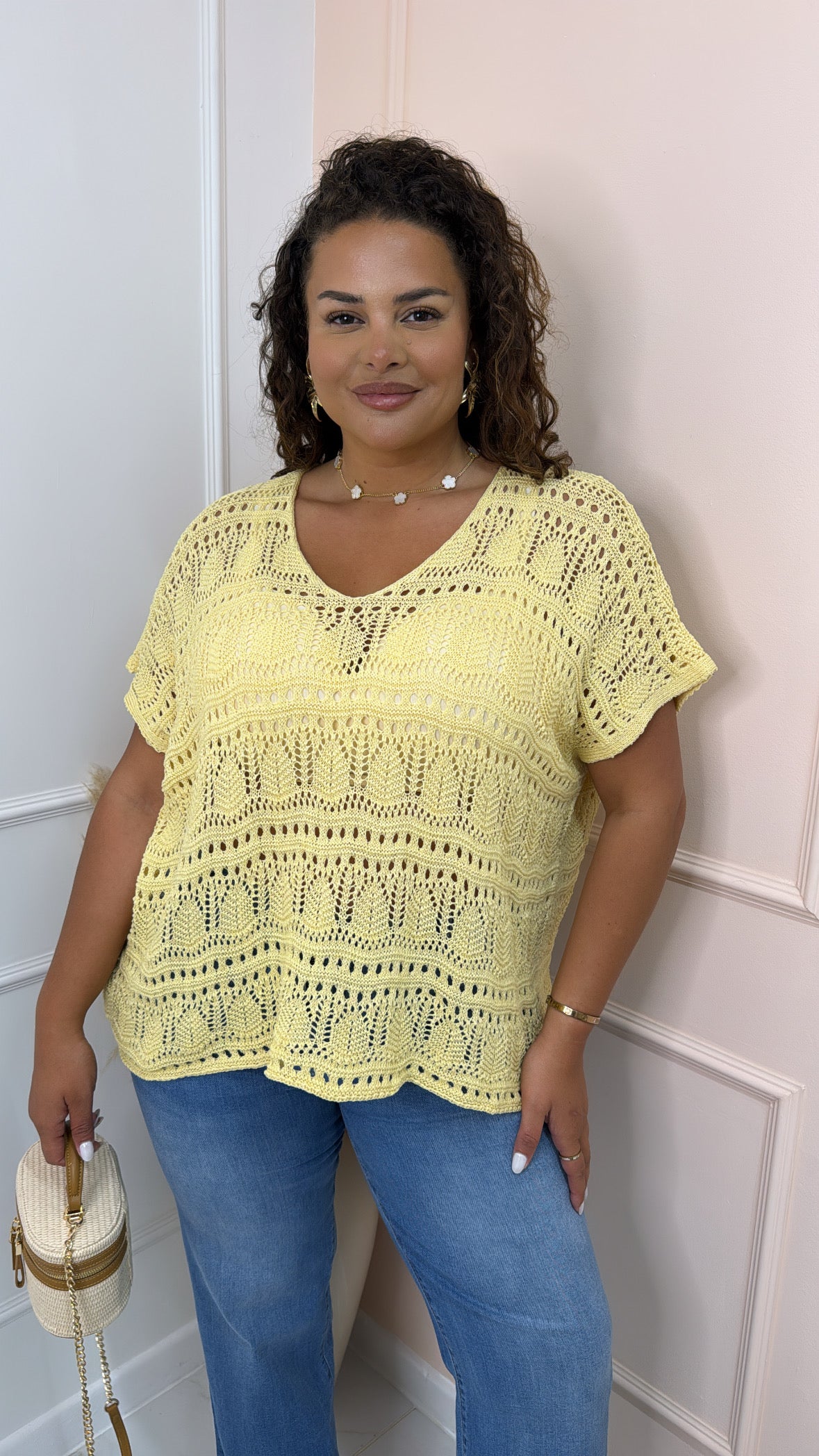 LOUISE lemon crochet top