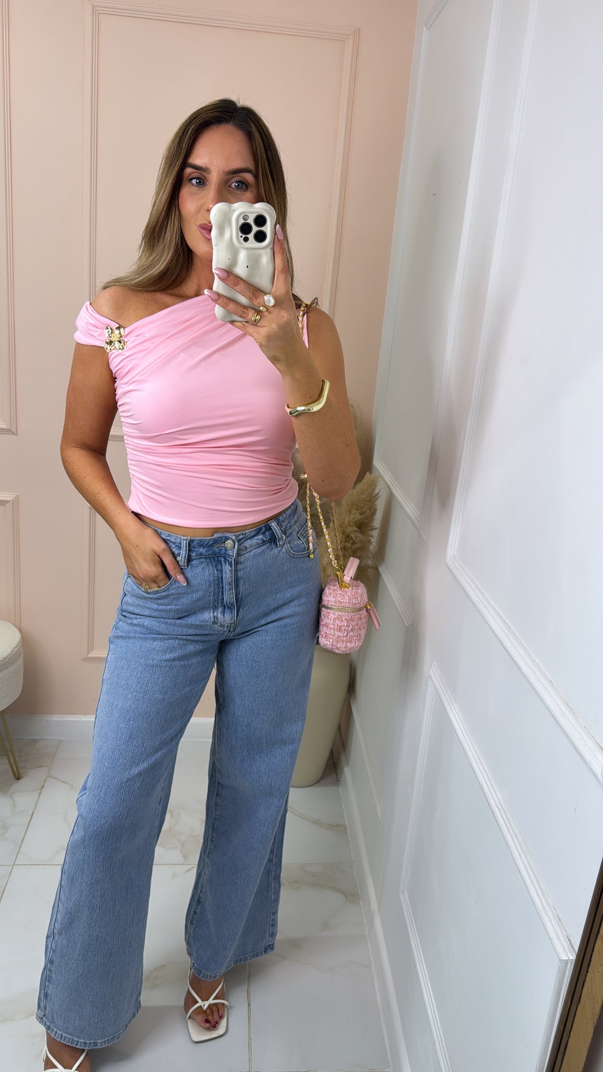 MARGOT pink slinky asymmetric top