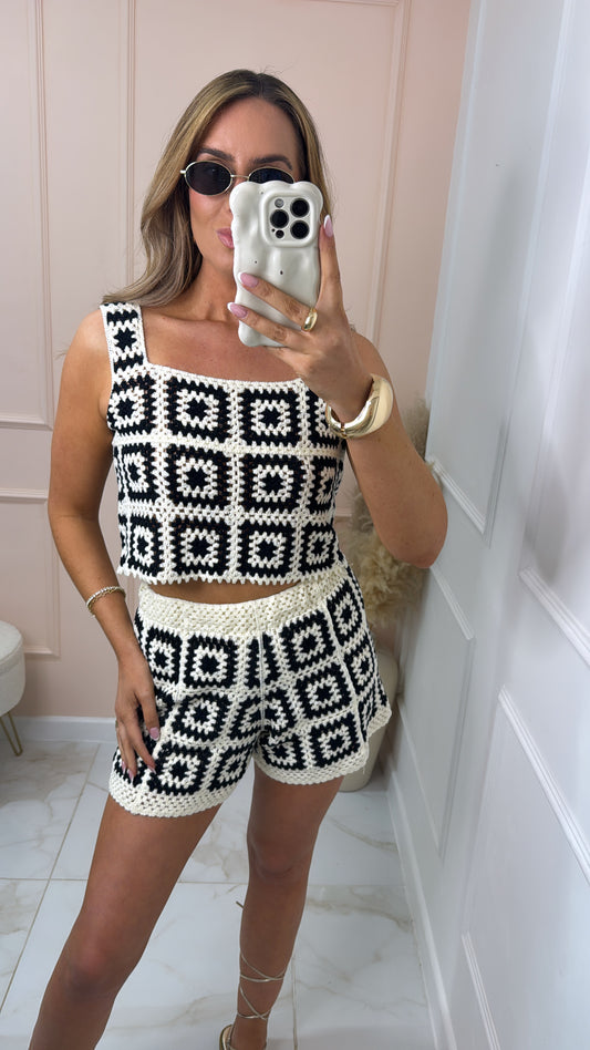 ARABELLA crochet shorts set