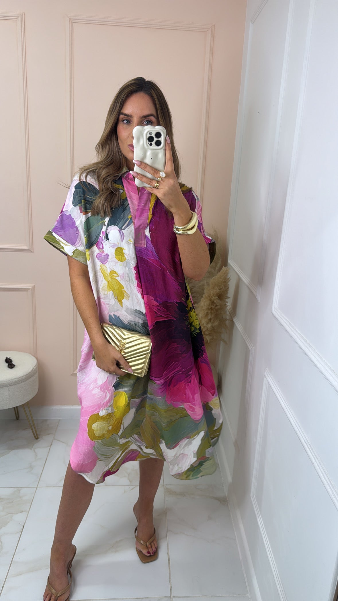 THEA watercolour floral printed tunic dress