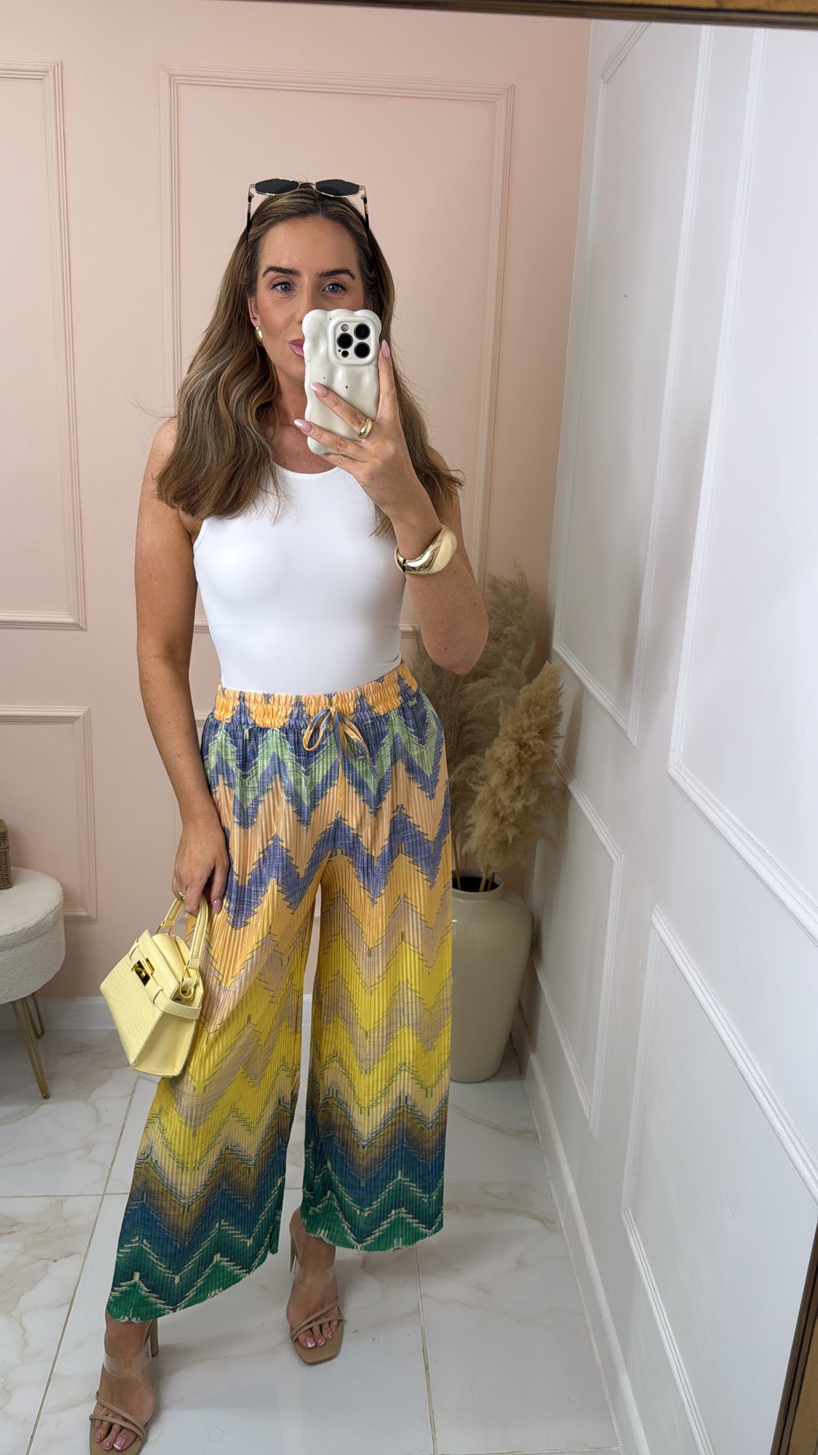 PAIGE yellow zig zag print trousers