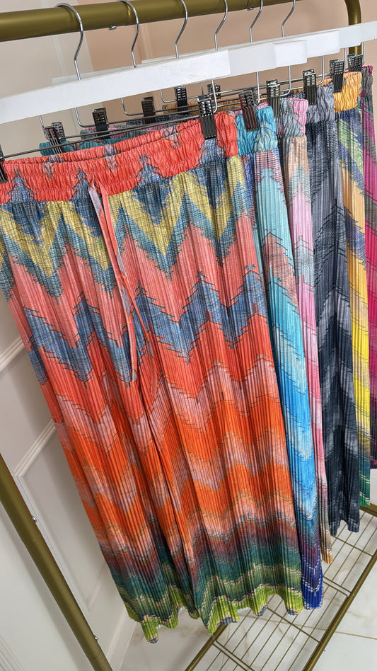 PAIGE orange zig zag print trousers