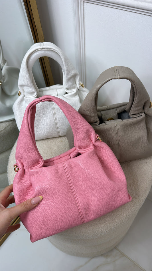 SARA pink gathered grab bag