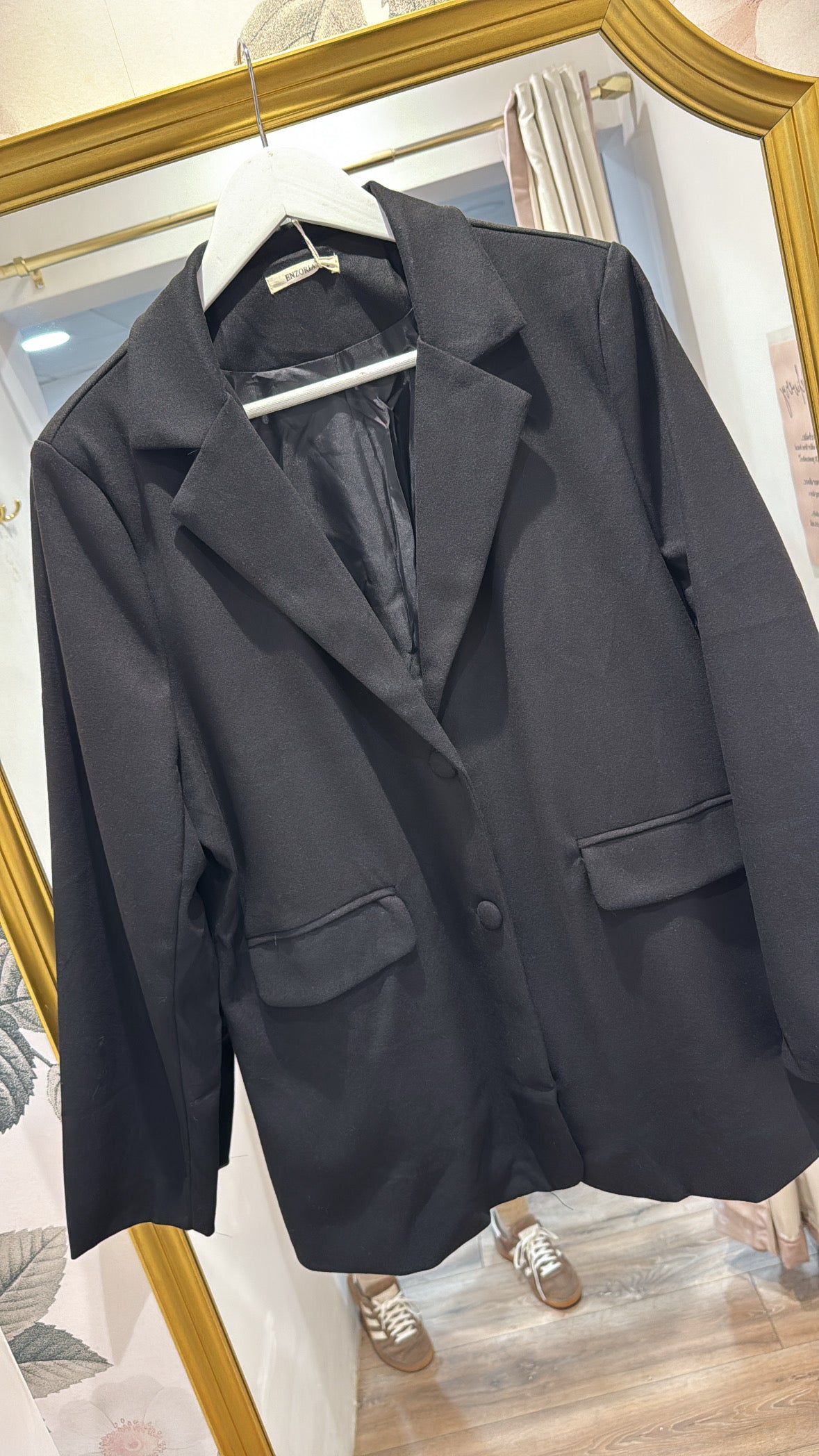 SARAH black longline blazer