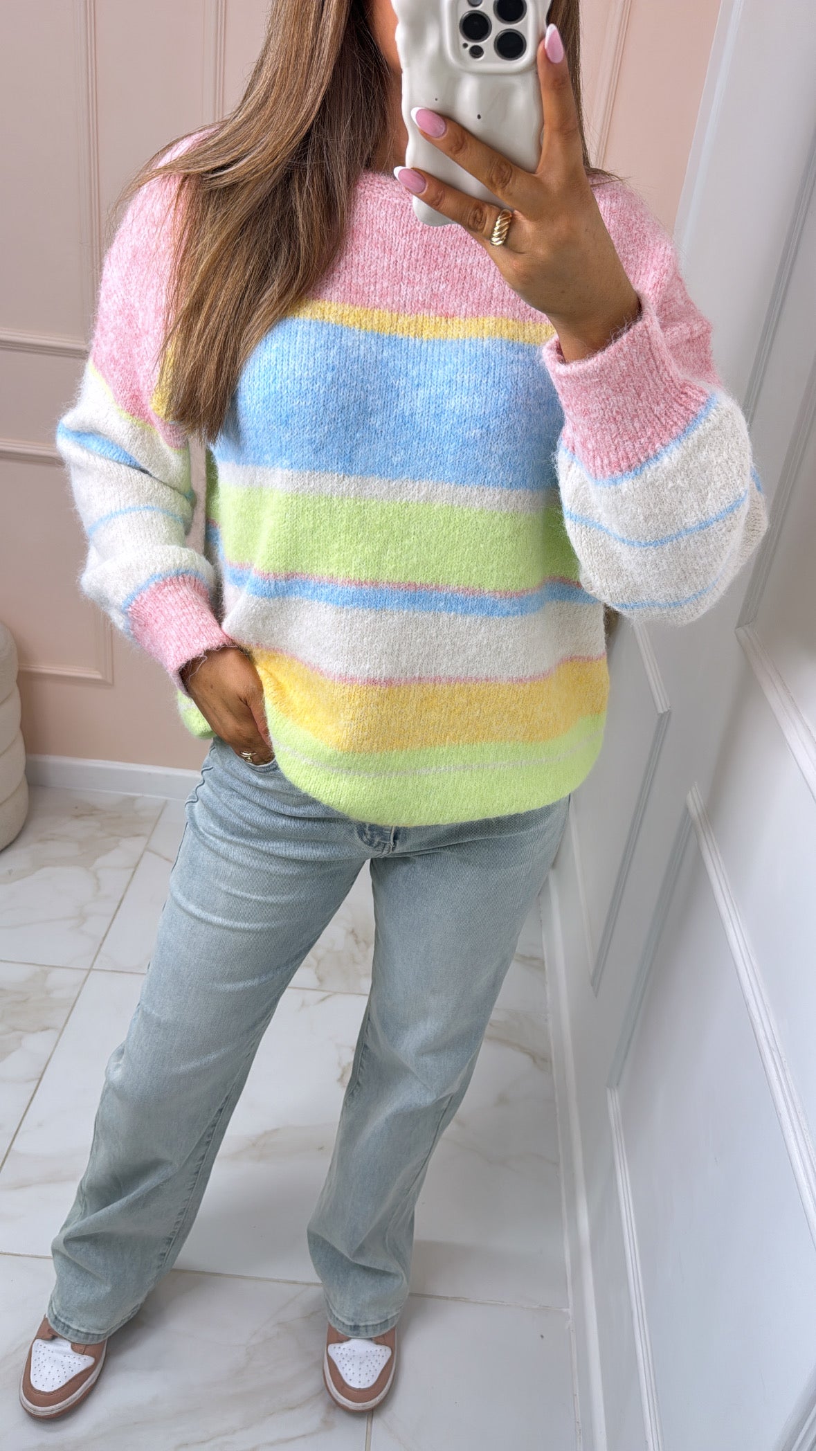 LOTTIE pastel stripe soft knit jumper