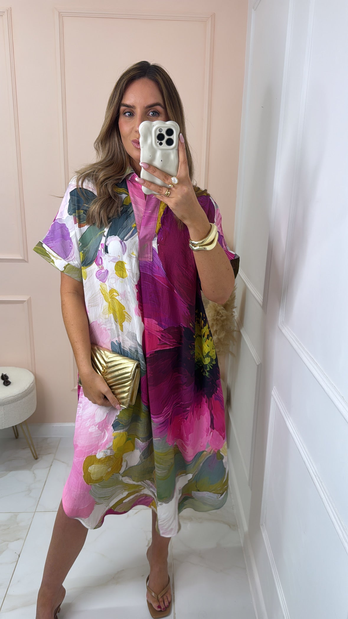 THEA watercolour floral printed tunic dress