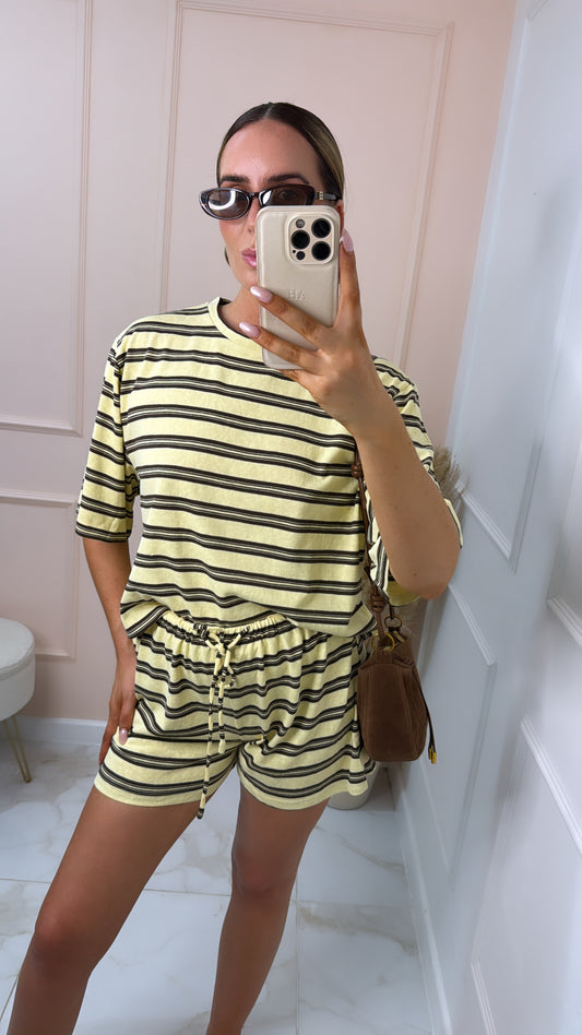 ROSIE lemon stripe short set