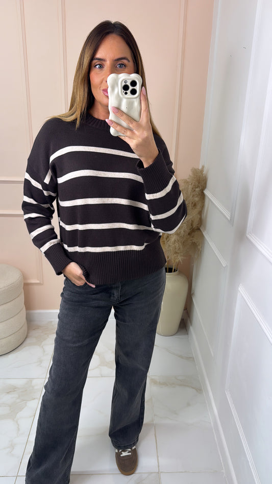 NADINE brown stripe jumper