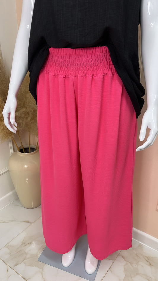 SHARNA hot pink floaty trousers