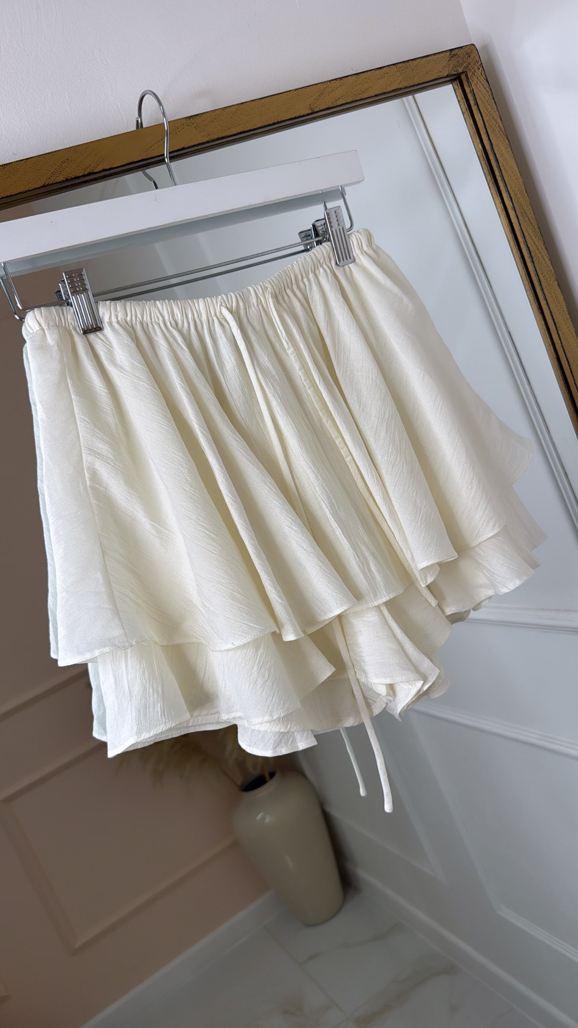 FREYA cream frill layered skort