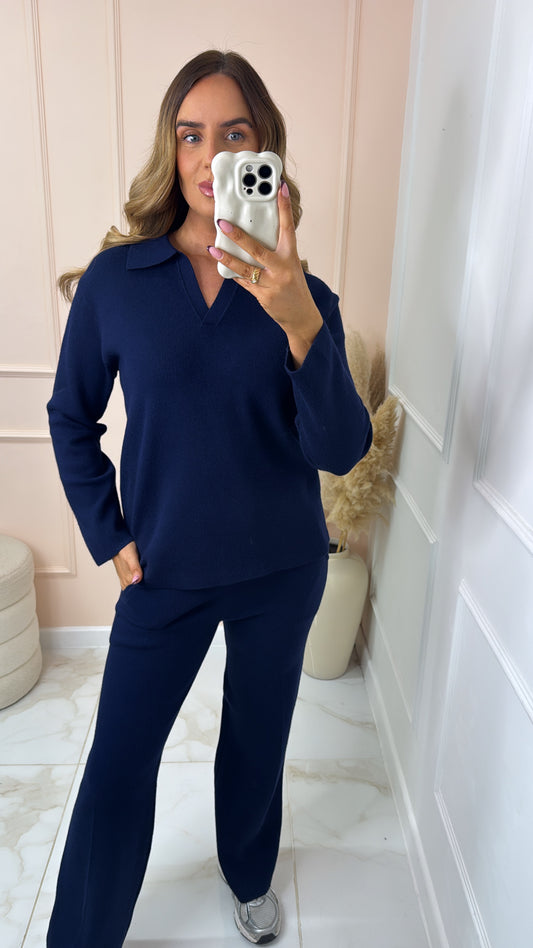 MATILDA navy collared lounge set
