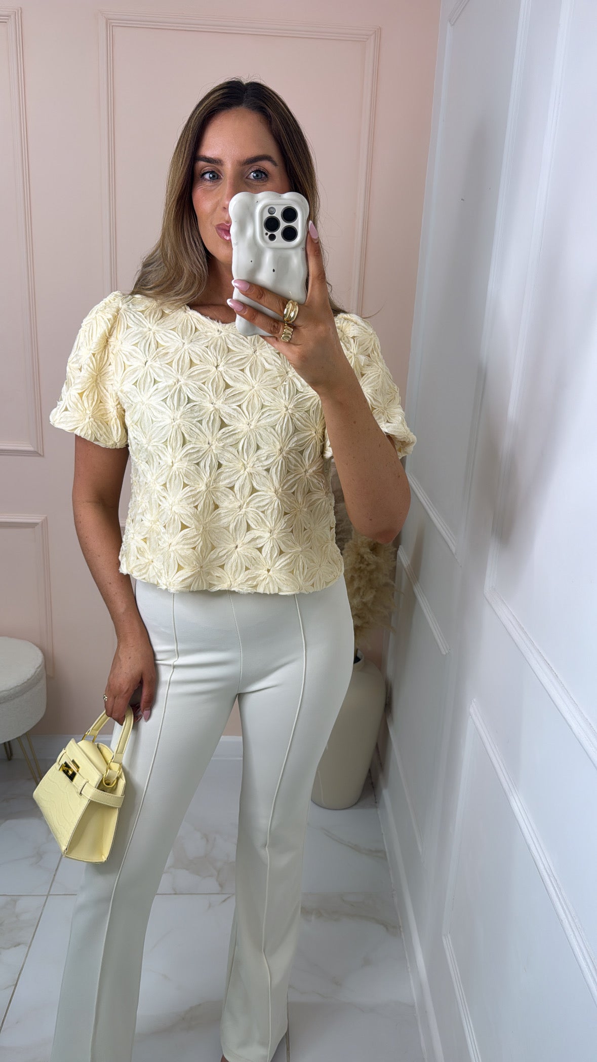POPPY lemon floral puff sleeve blouse