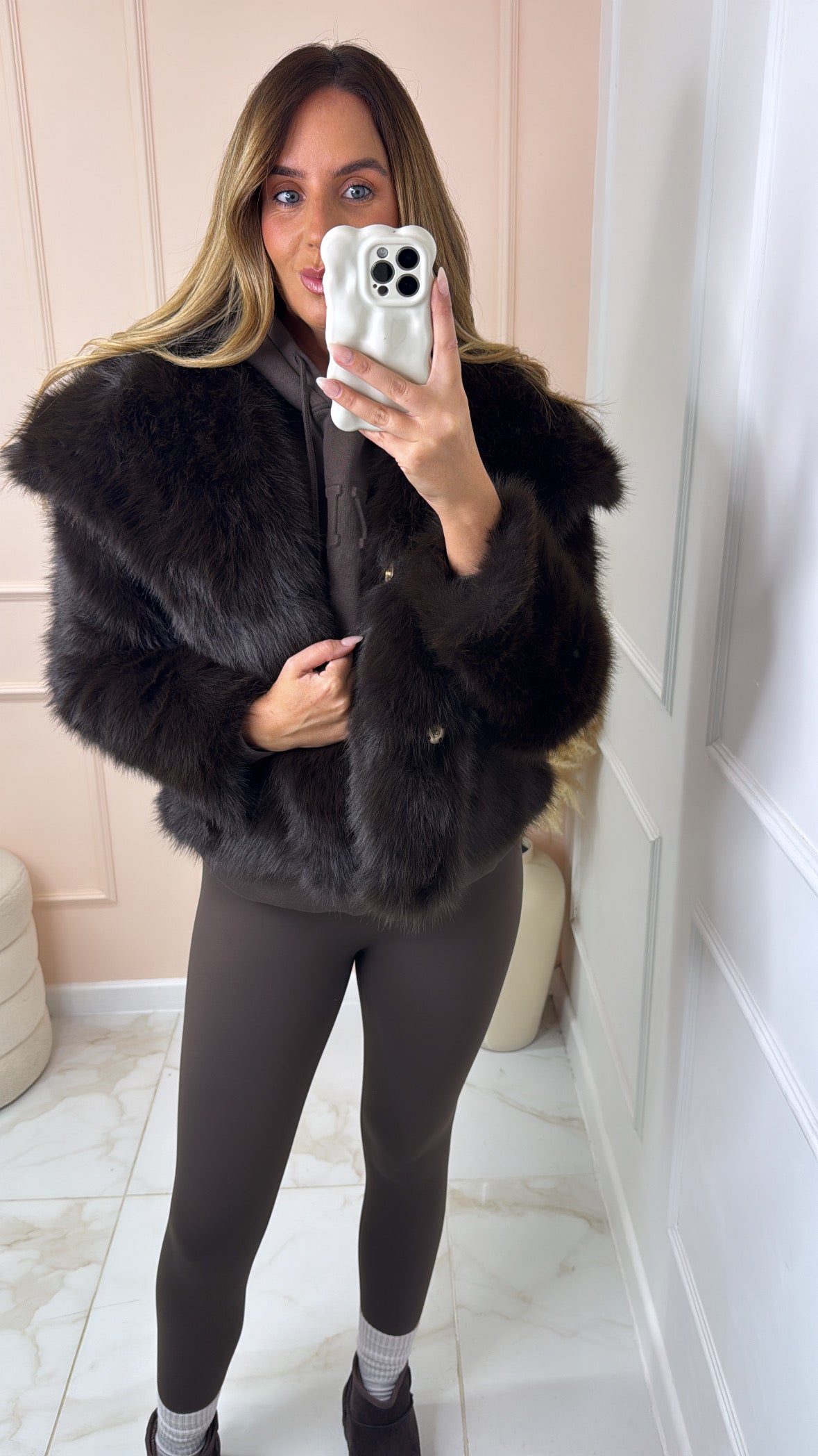 KEELEY brown faux fur soft jacket