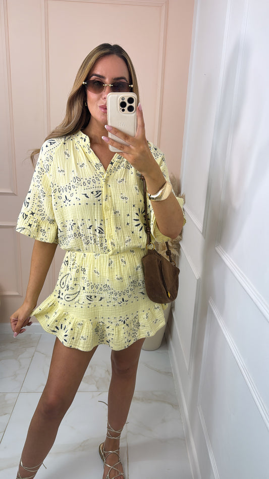 NADA lemon bandana print playsuit