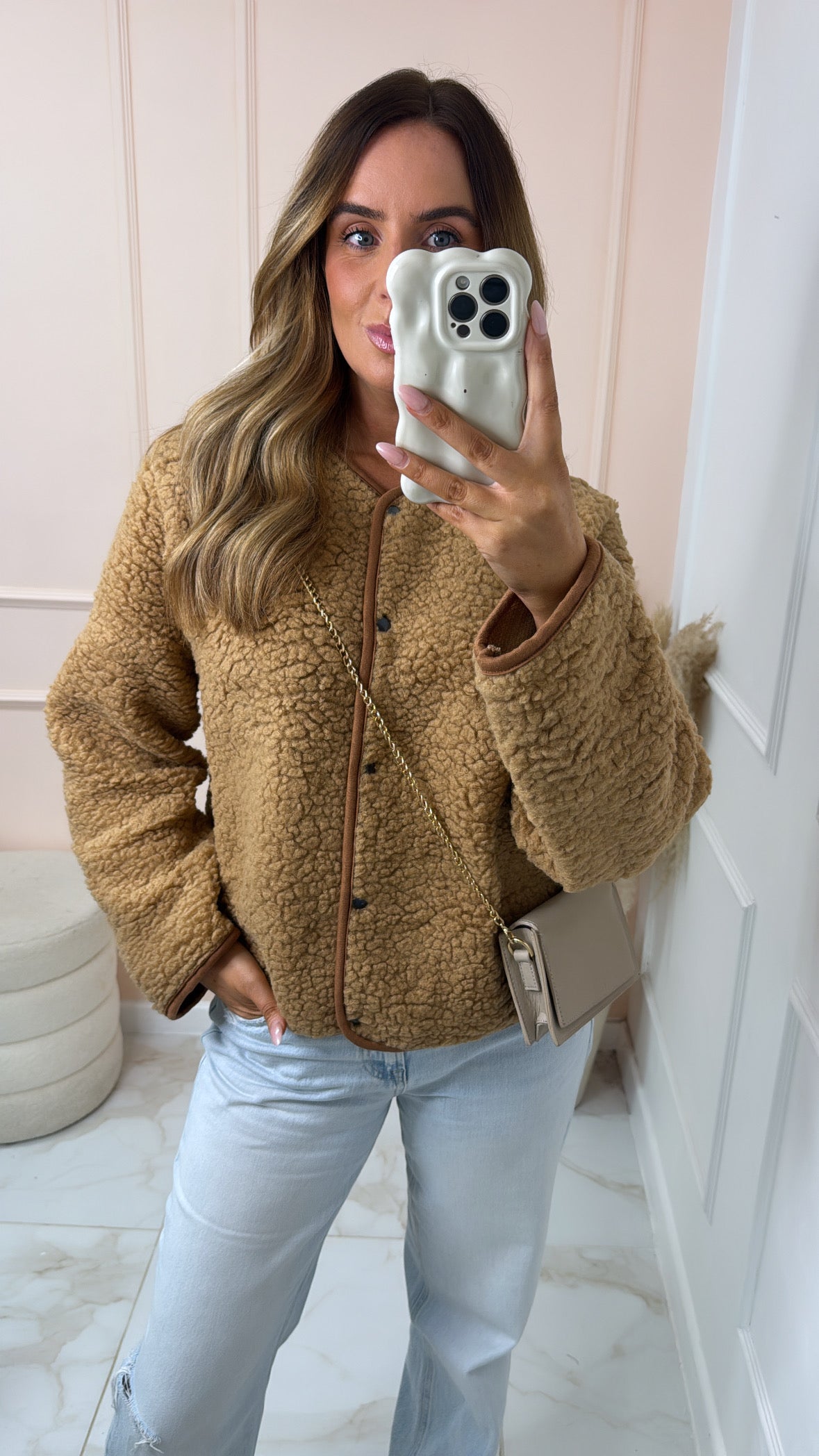 MORGAN camel teddy jacket