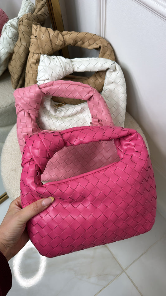 GRACIE hot pink woven grab bag