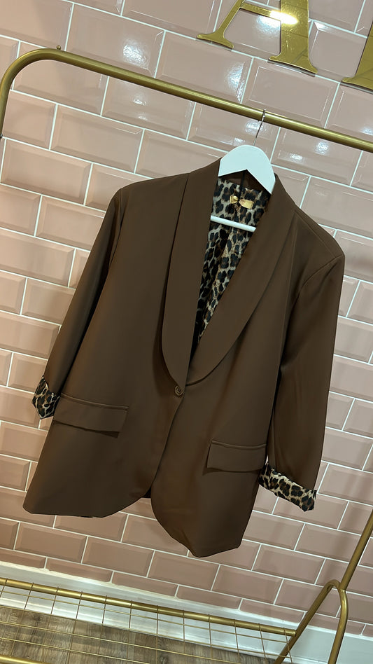FELICITY brown leopard inner blazer
