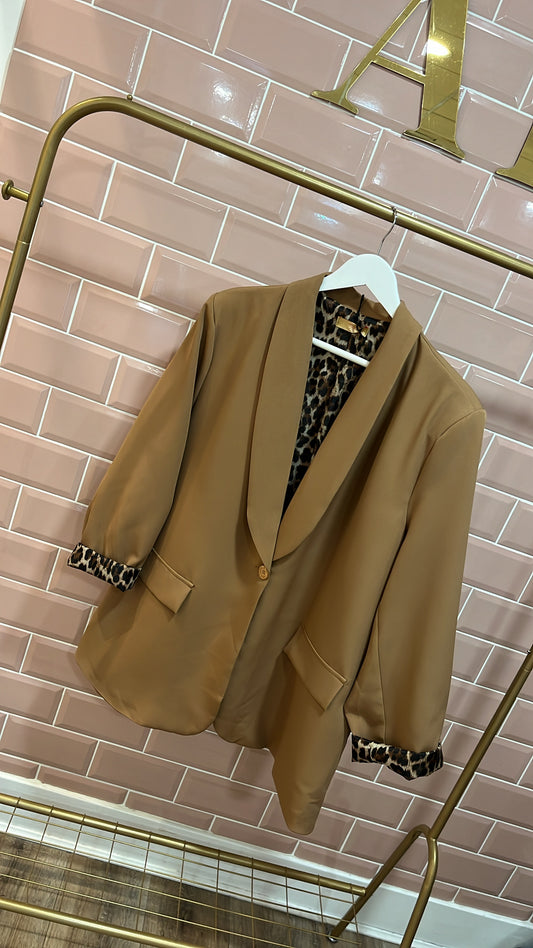 FELICITY mocha leopard inner blazer