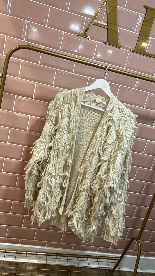 NELL cream loop knit cardigan