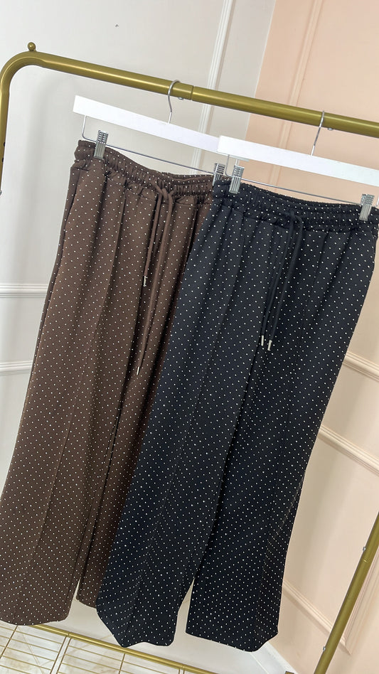 ZOE brown pintuck studded trousers