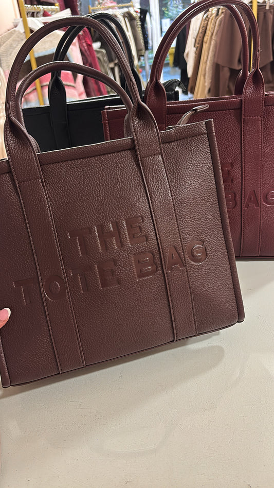 MABEL dark brown large tote bag