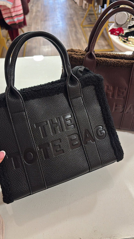MEL black fluffy small tote bag