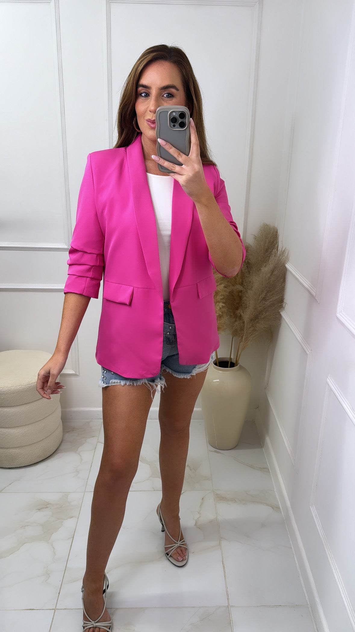 KATE diamante cross belt denim shorts