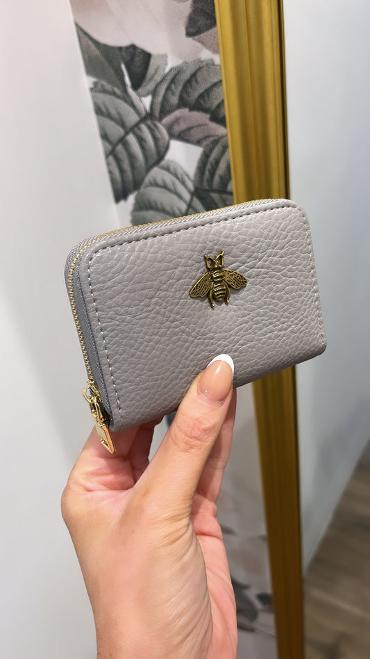 ISLA grey bee card holder purse