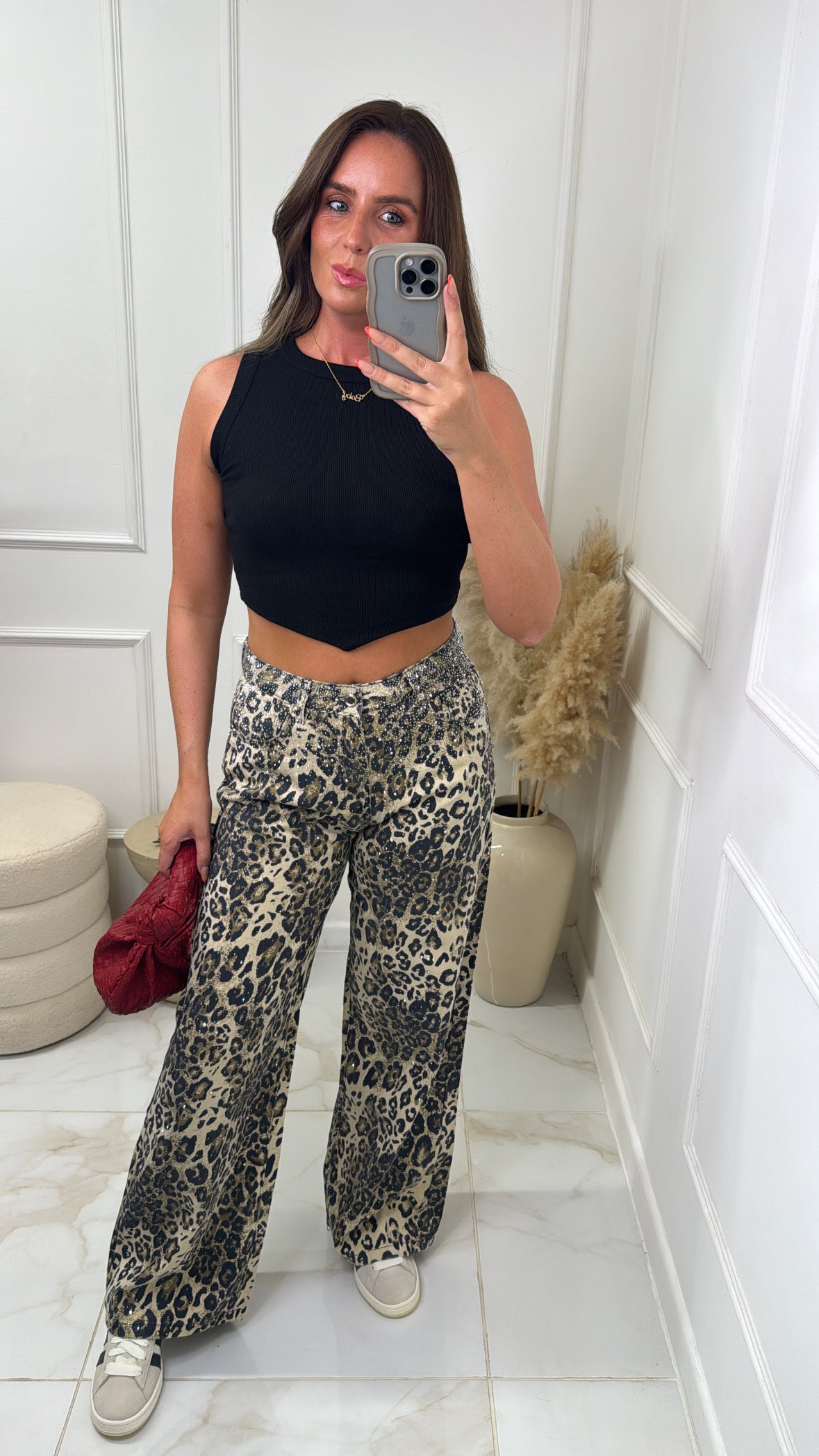 SASHA leopard diamante jeans