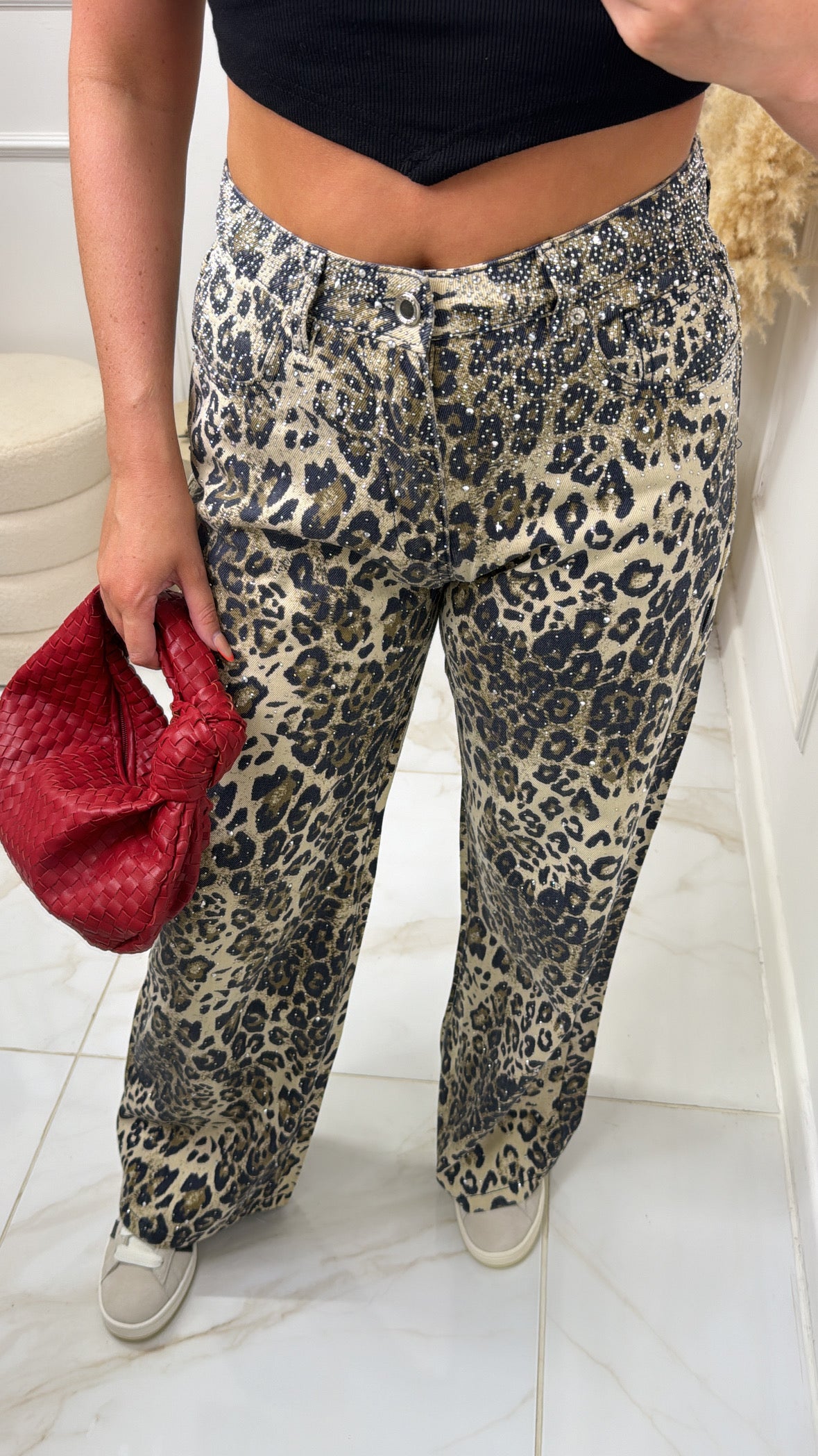 SASHA leopard diamante jeans