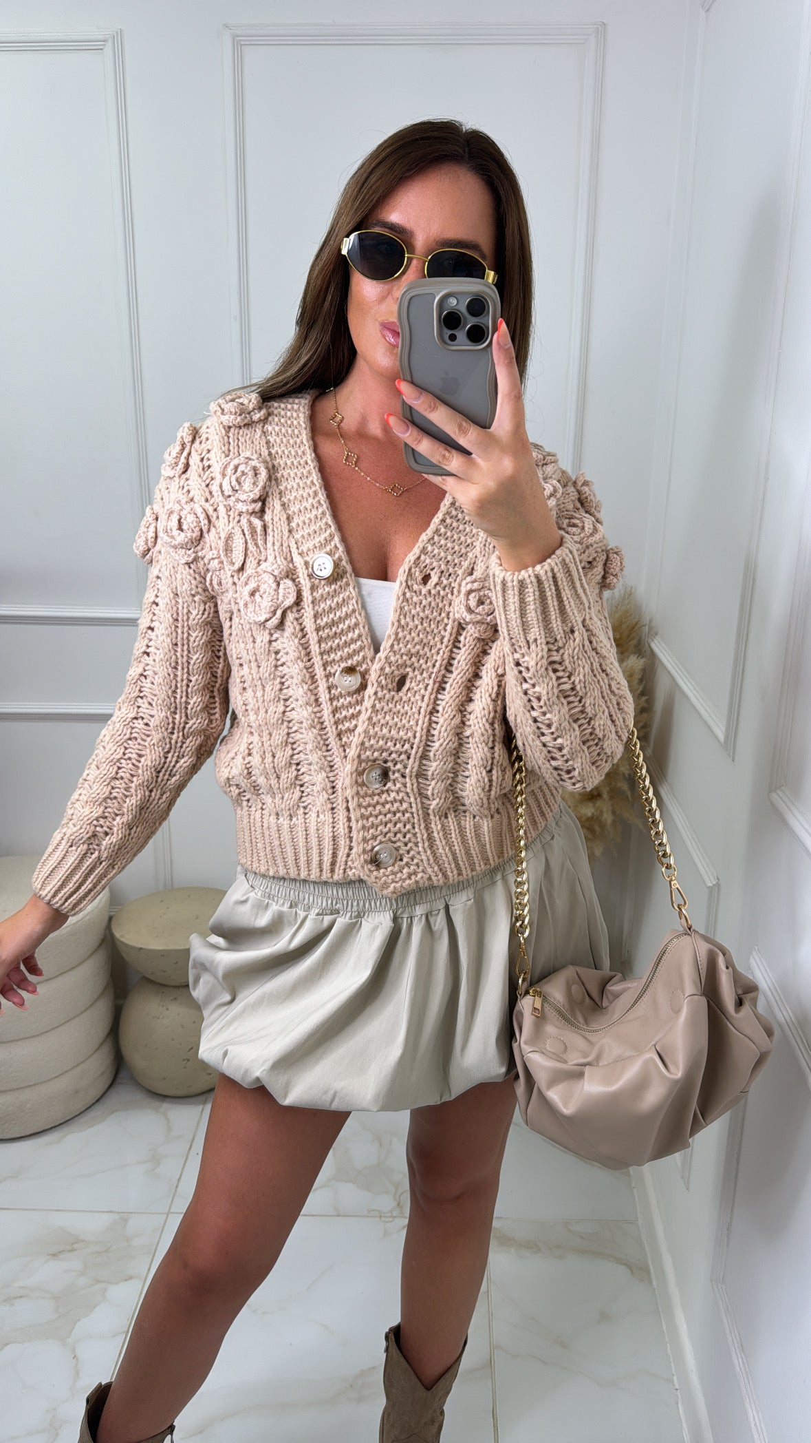 MERCY taupe bubble skirt