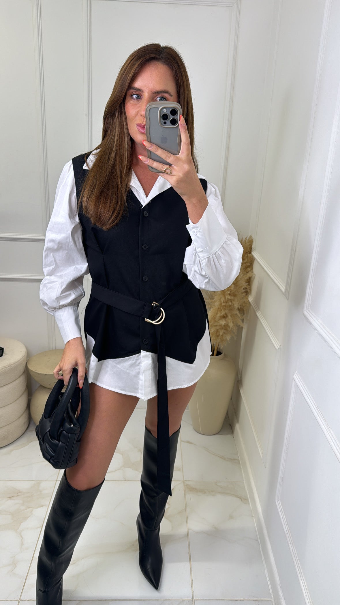 ELLEN black belted oversized shirt