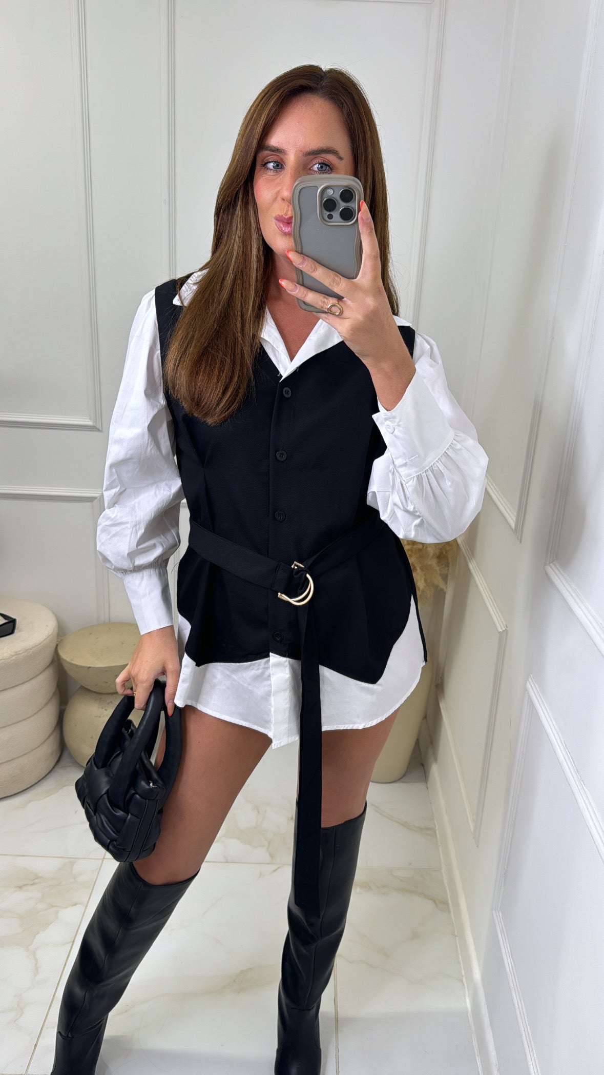 ELLEN black belted oversized shirt