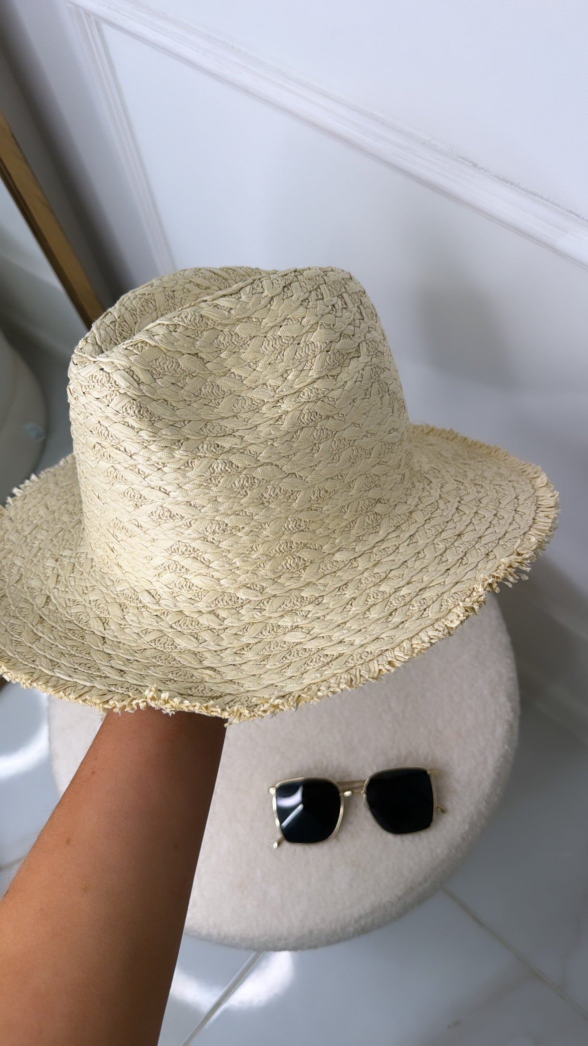POPPY beige raffia fedora