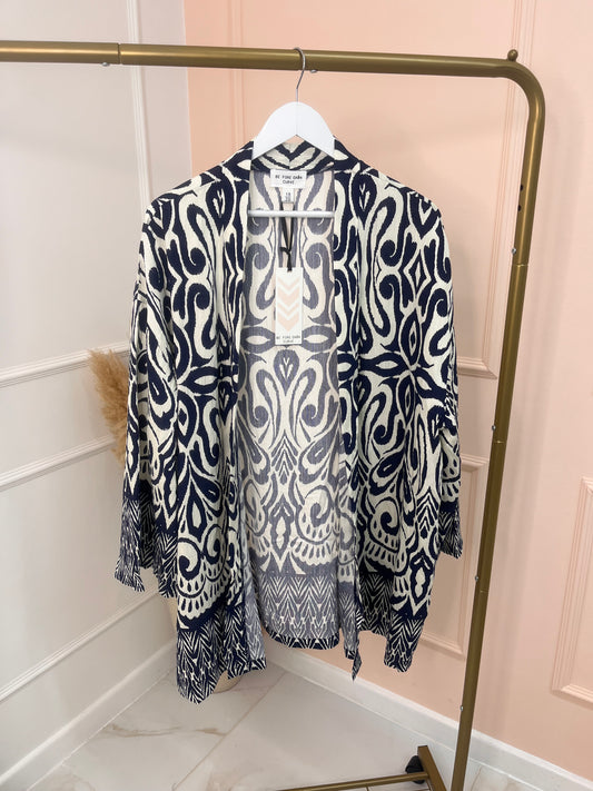 THEA navy printed kimono