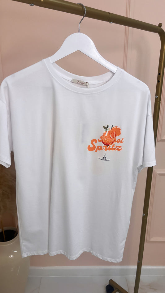 APEROL white graphic t shirt