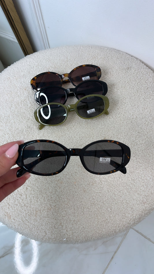 CORA dark brown oval sunglasses