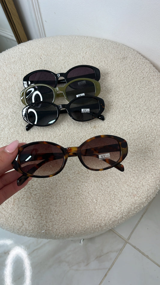 CORA light brown oval sunglasses