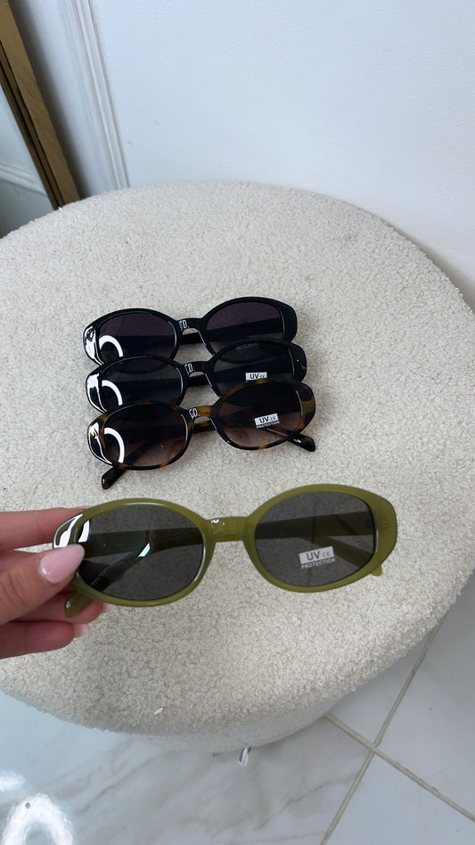 CORA green oval sunglasses