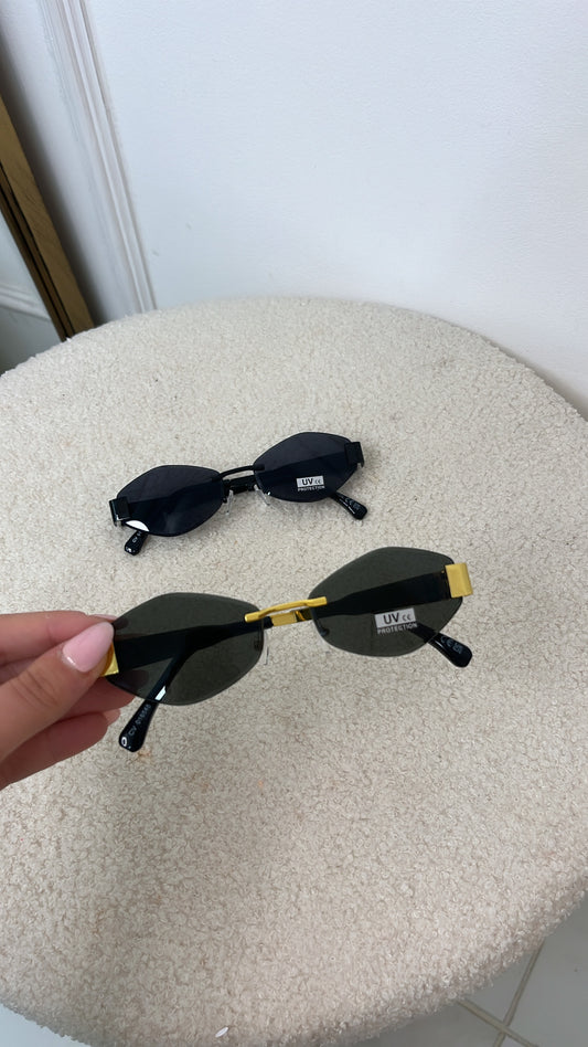 PEARL gold hexagonal frame sunglasses