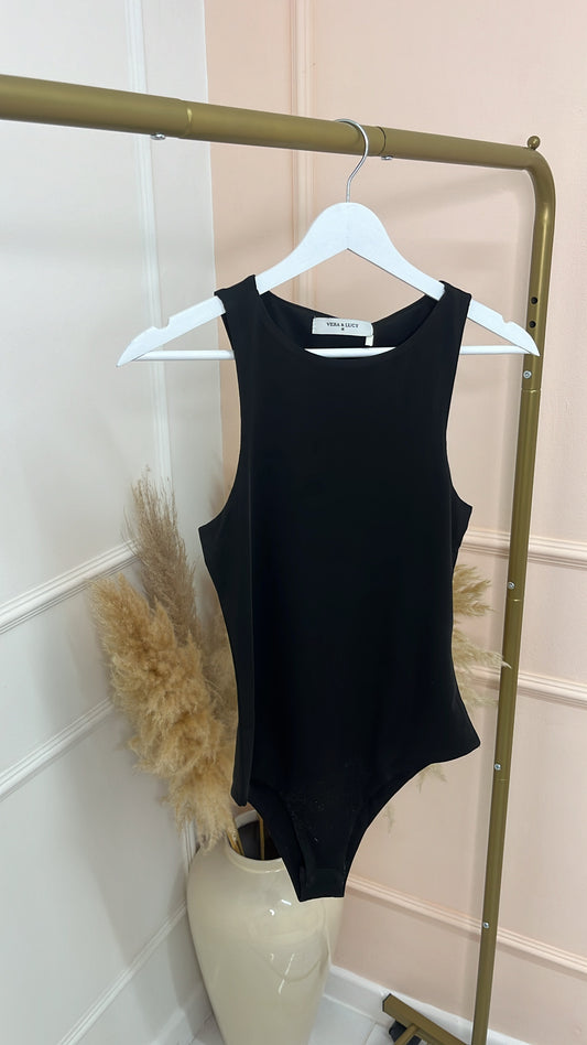 FREYA black racer neck bodysuit