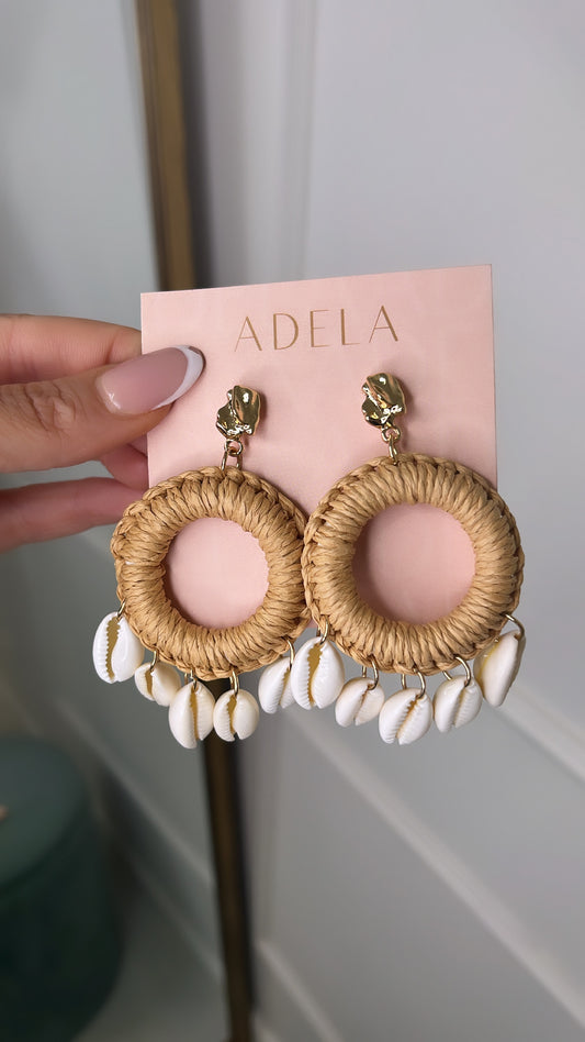 FAYE shell woven earrings